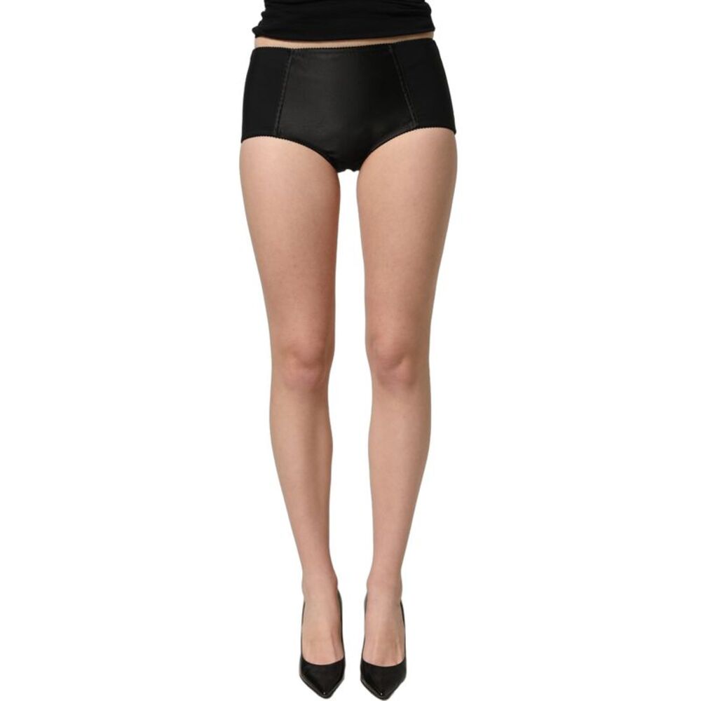 Dolce & Gabbana Black Low Waist Satin Culotte Hotpants Women's Shorts